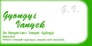 gyongyi vanyek business card